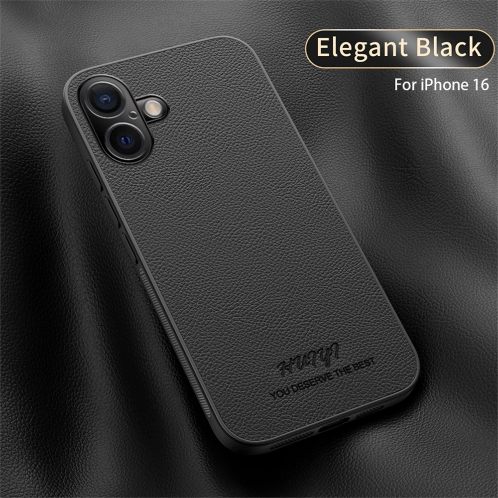 Роскошный кожаный встроенный магнитный чехол для телефона для iPhone 16, 15, 14, Plus 12, 13, 11 Pro XR X XS Max, матовый модный тонкий чехол-бампер
