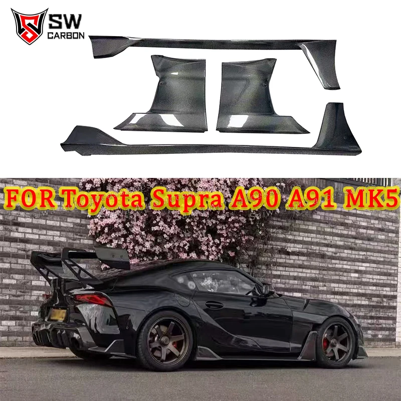 Bodykit из углеродного волокна в стиле AD для Toyota Supra A90 A91 MK5 2019-202, переднее крыло и боковая юбка, спойлер, накладки, автомобильные детали, комплект кузова