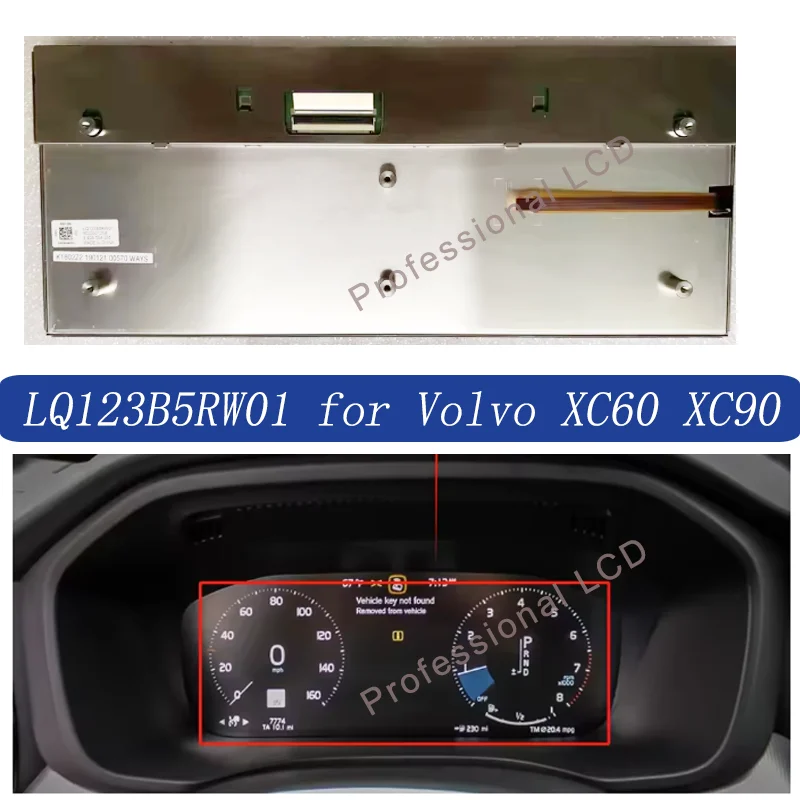 Original 12.3'' Inch LQ123B5RW01 LQ123B5RW01U LCD Display Screen  64 Pin Connector LCD Monitors