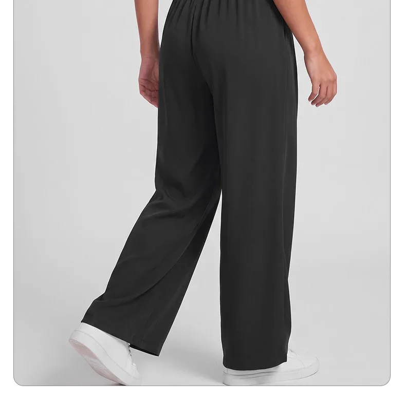 Quick-Dry Wide Leg Athletic Pants for Women, Pleated High Waist with Pockets for Workouts — detail 3