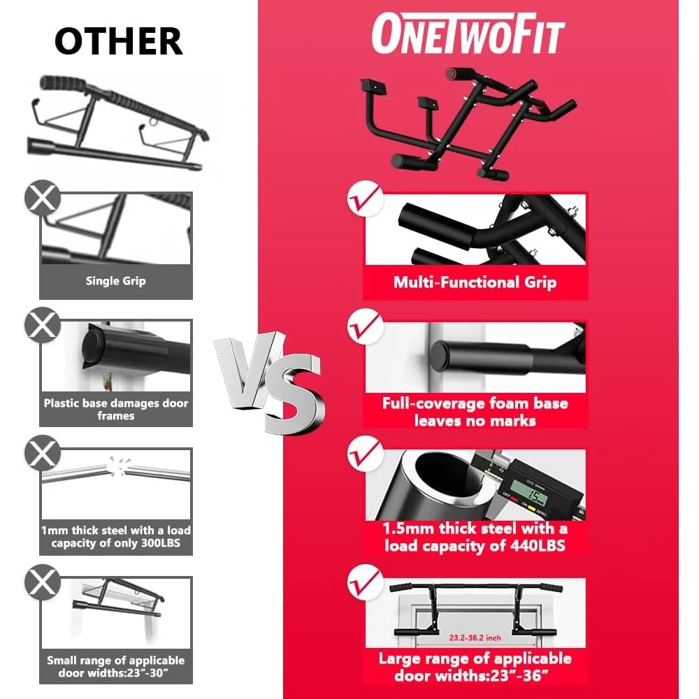 قضيب سحب متعدد المقبض لعام 2025 للمدخل - شريط شديد التحمل بوزن 460 رطل لممارسة التمارين الرياضية المنزلية في صالة الألعاب الرياضية