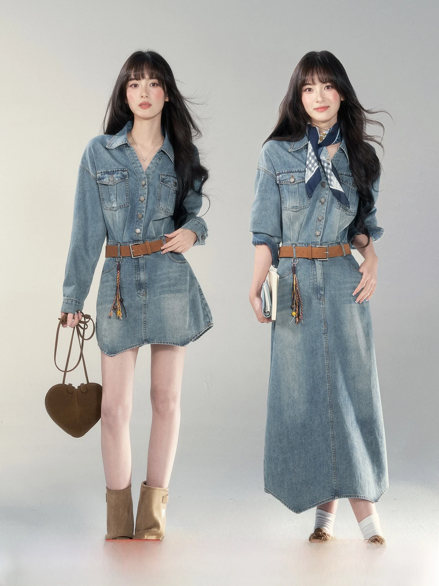 

Синяя джинсовая юбка макси с высокой талией, А-силуэт, весна 2026, винтажный стиль, удобная посадка, для повседневной носки и офиса