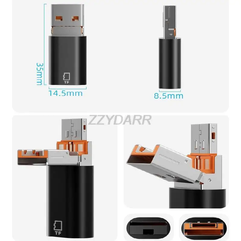 USB Micro SD Card Reader for iPhone TF Memory Card Reader Type C TF Card Reader Micro SD Adapter for Phone Laptop MacBook Galaxy