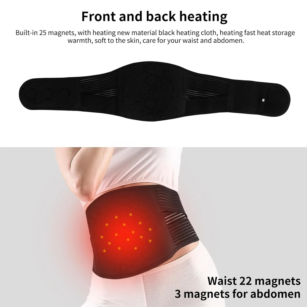 1PCS Thermal Magnetic Therapy Lumbar Support Belt Lower Back Brace for Men and Women,Self-Heating Waist Strap with Gauss Magnets