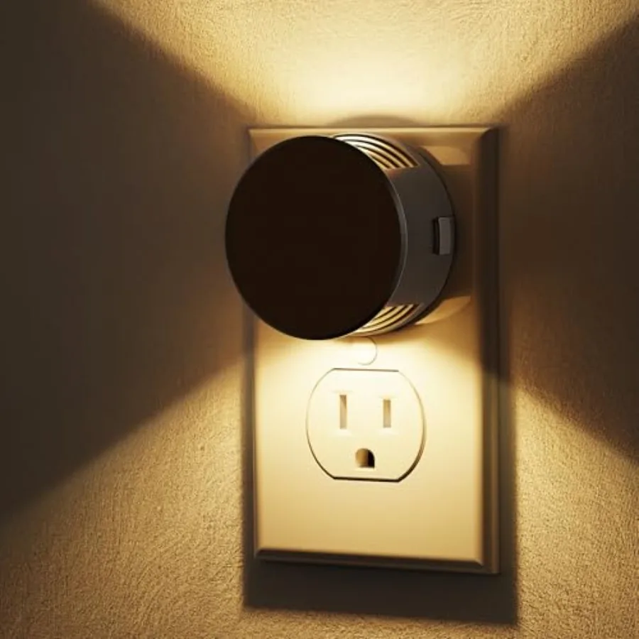 

Night Lights Plug into Wall [2 Pack], Dusk to Dawn Sensor Nightlight, Brightness Adjustable, 3000K Soft White, Dimmable Plug in