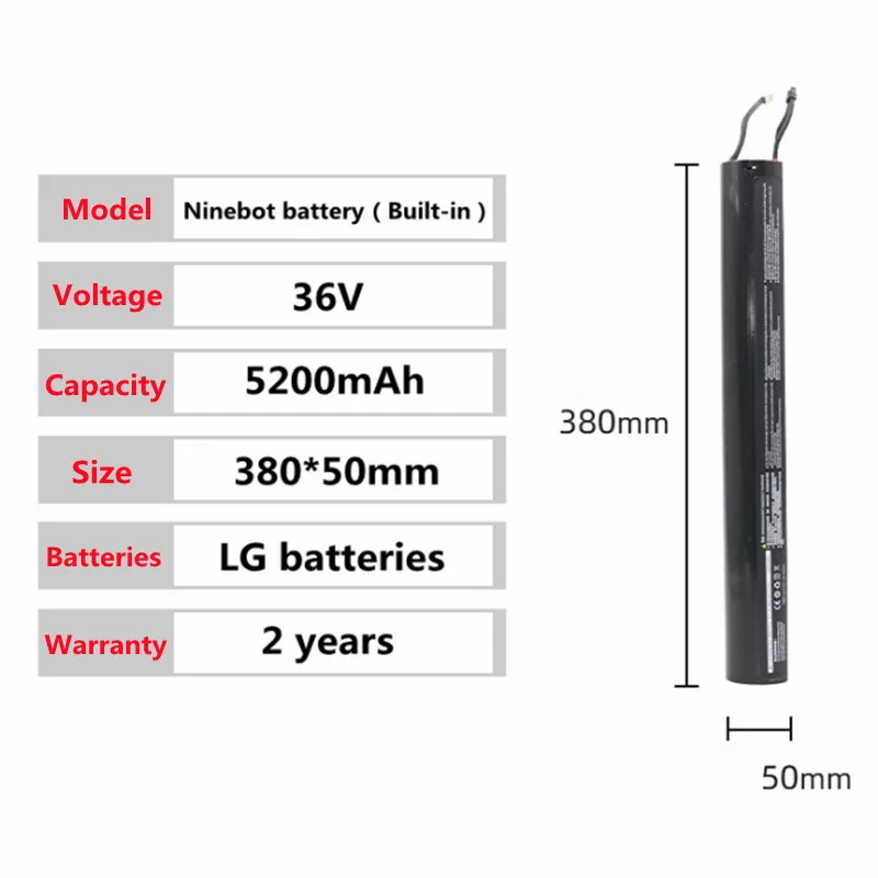 Imagem -06 - Bateria Externa para Ninebot Segway Es1 Es2 Es4 E22 E22d E22e Scooter Elétrico Inteligente 36v 5000mah Bateria ce dos Acessórios do Trotinette