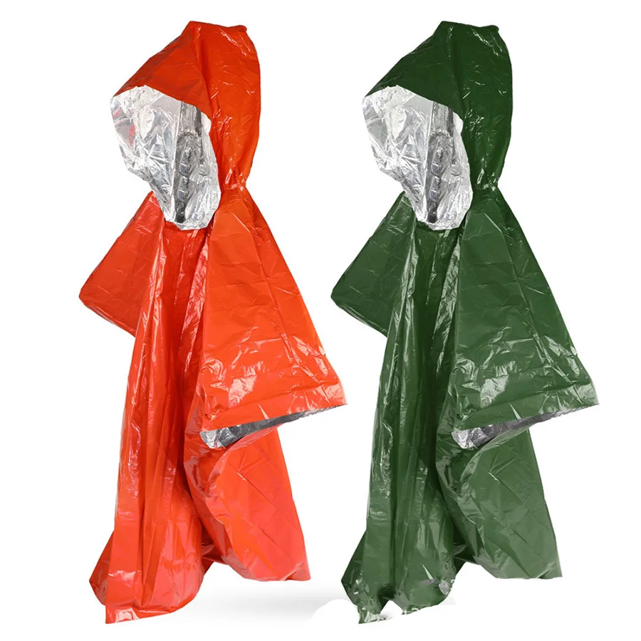 120x100cm Outdoor Camping Hiking Emergency Raincoat Rain Poncho Survival Rescue Keep Warm Blankets Climbing Wilderness Equipment