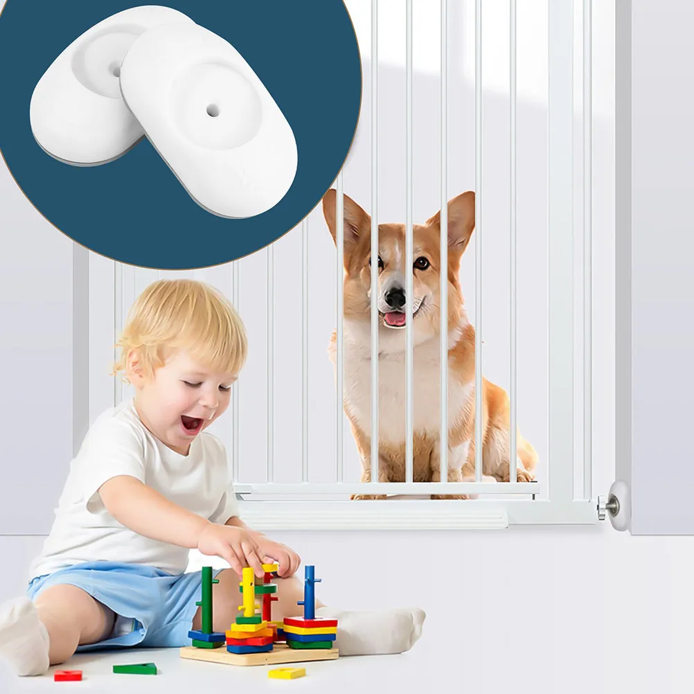 

4Pcs Safety Gate Wall Protection Guard Rounded Design Nonslip Base Baby Door Part Safety Gate Wall Cup for Railing Fence