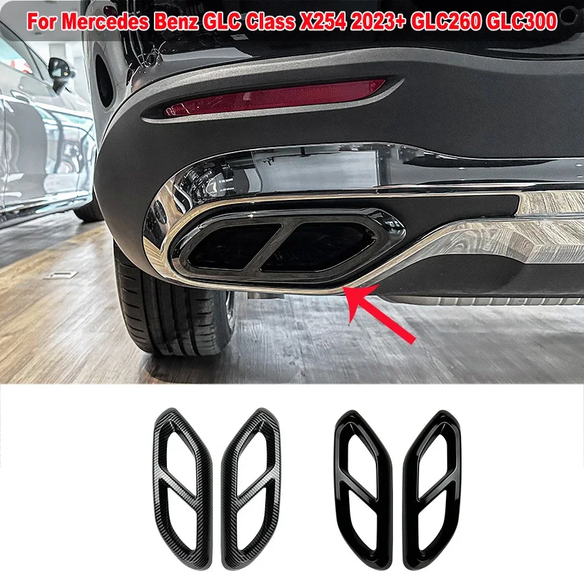 

For Mercedes Benz GLC Class X254 2023+ GLC260 GLC300 AMG Car Rear Throat Exhaust Pipe Muffler Tips Cover Trim Car Accessories