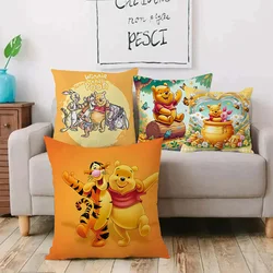 Winnie the Pooh Eeyore Tigger Pillow Covers Cartoon Sofa Decorative Home Double-sided Printing Short Plush Cute Cushion Cover