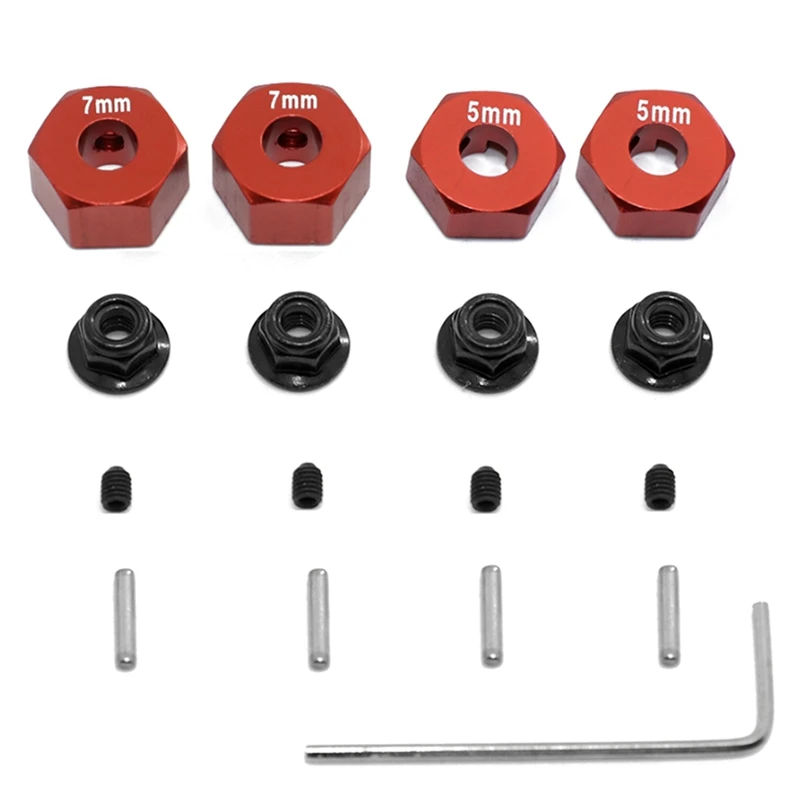 4Pcs Hex Wheel Drive Adapter For 1/10 ECX 2WD Series Ruckus Torment Axe Brutus Circuit AMP RC Car Upgrade Parts