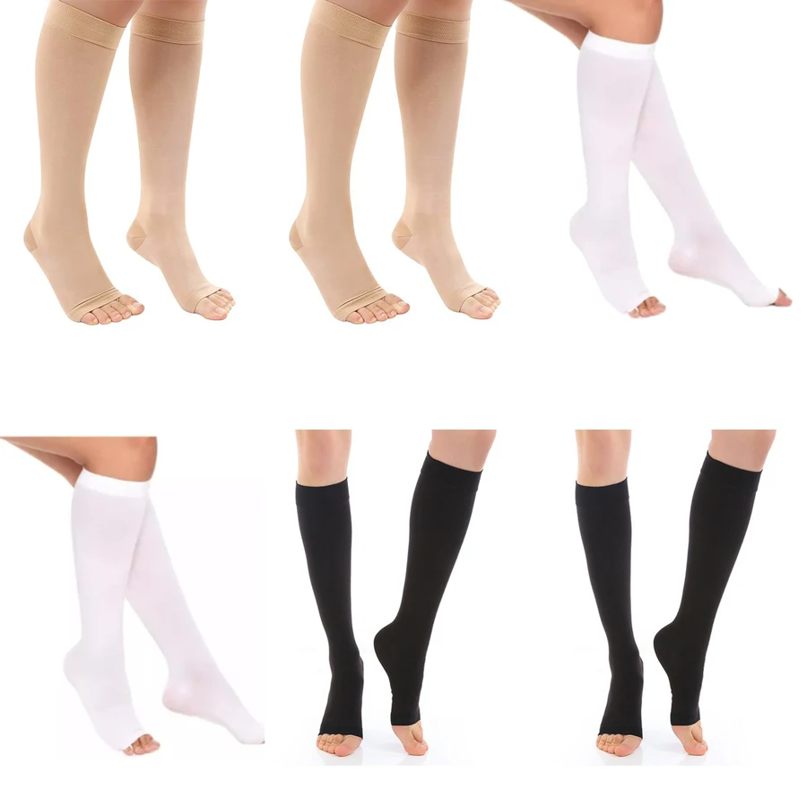 Medical Grade Compression Stockings 23-32 MMHg Leg Calf Compression Socks for Varicose Veins Edema Shin Splints Nursing Support