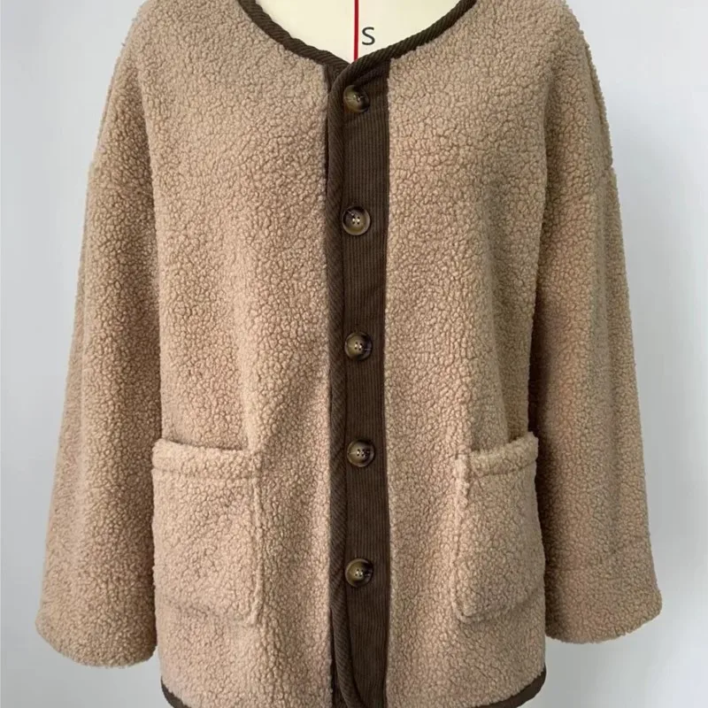 Manteaux pour femmes col rabattu à capuche poche ample épais chaud femme 2025 automne hiver élégant à la mode décontracté dame veste de rue