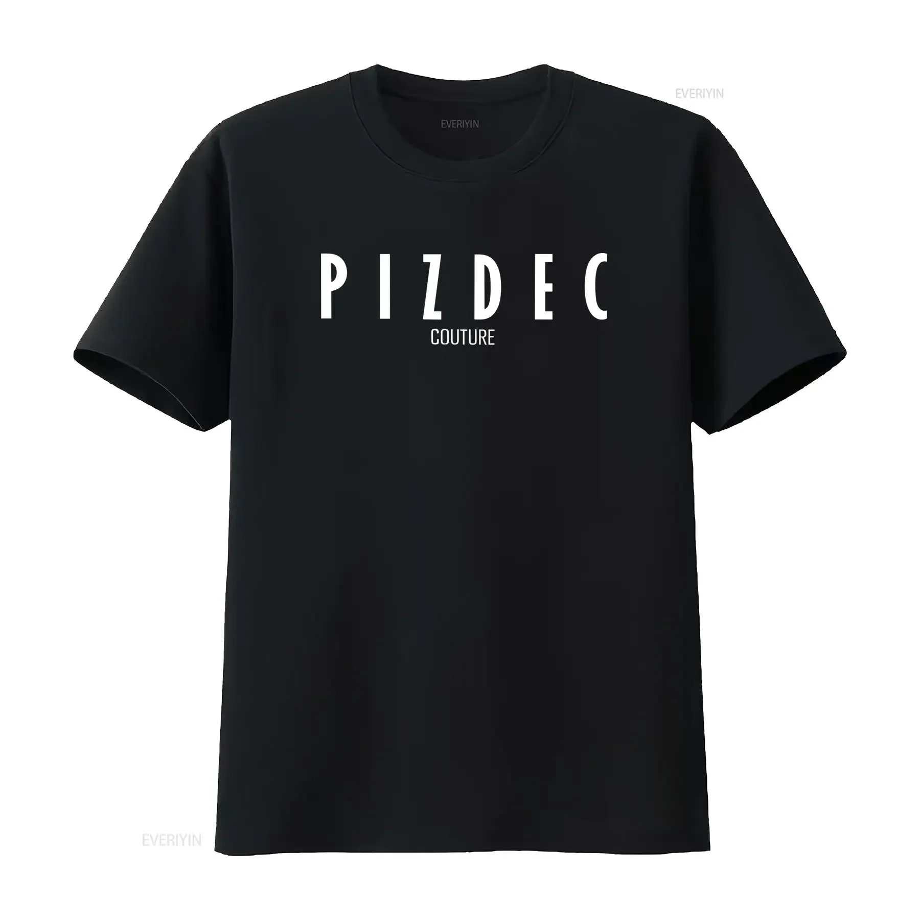 T shirt Pizdec Couture Streetwear slang russe Col rond Coupe régulière Style décontracté Toutes saisons Tissu légèrement