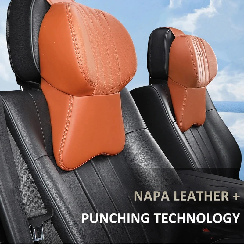 

Car Headrest Universal Breathable Leather Soft Sponge Head Support Cushion Relief Neck Pain Neck Pillow Car Interior Accessories