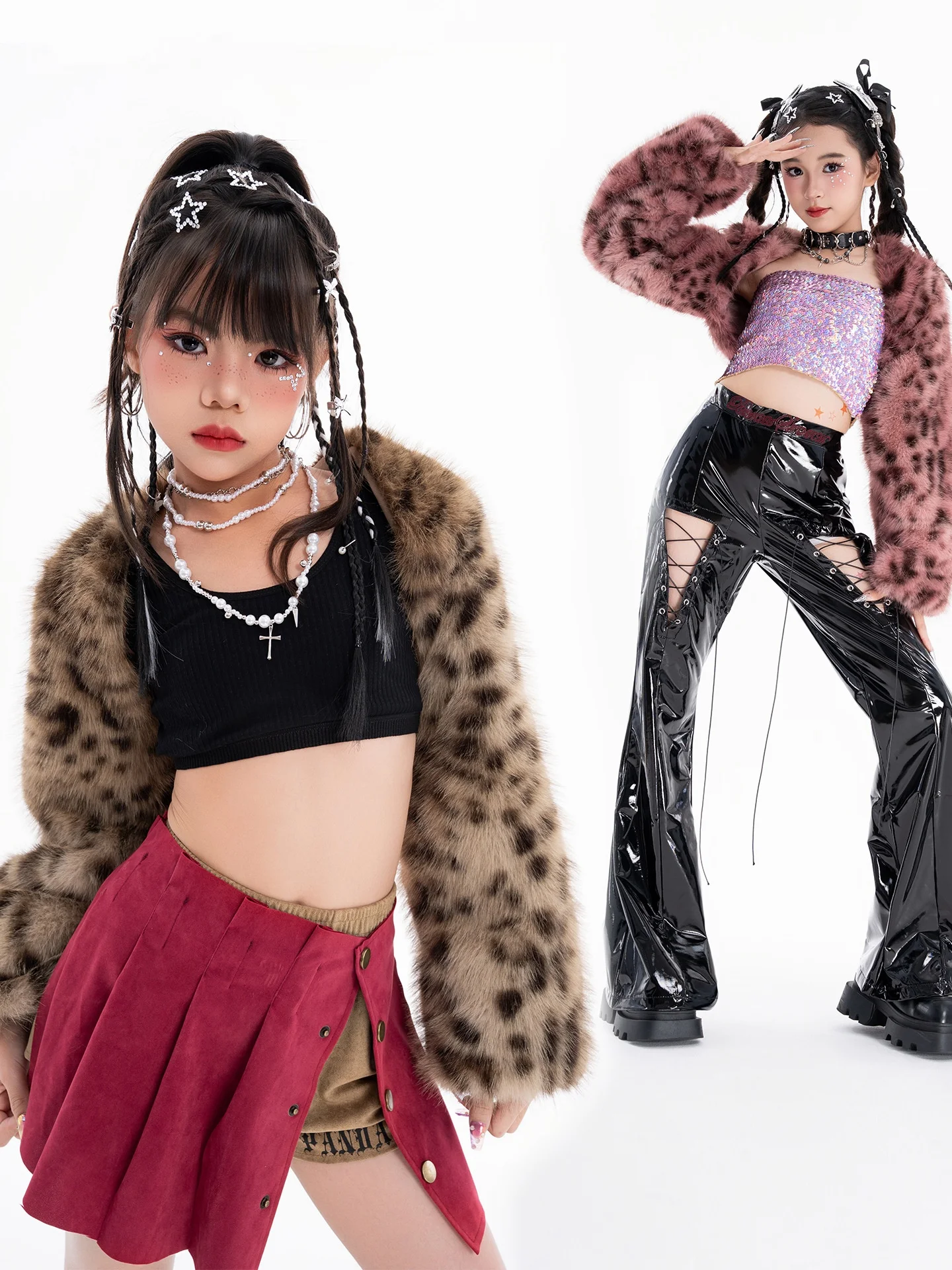 Fashion Girls Hip Hop Dance Performance Streetwear Costume Korean Style Teenage Kids Y2K Street Style Clothing Suit