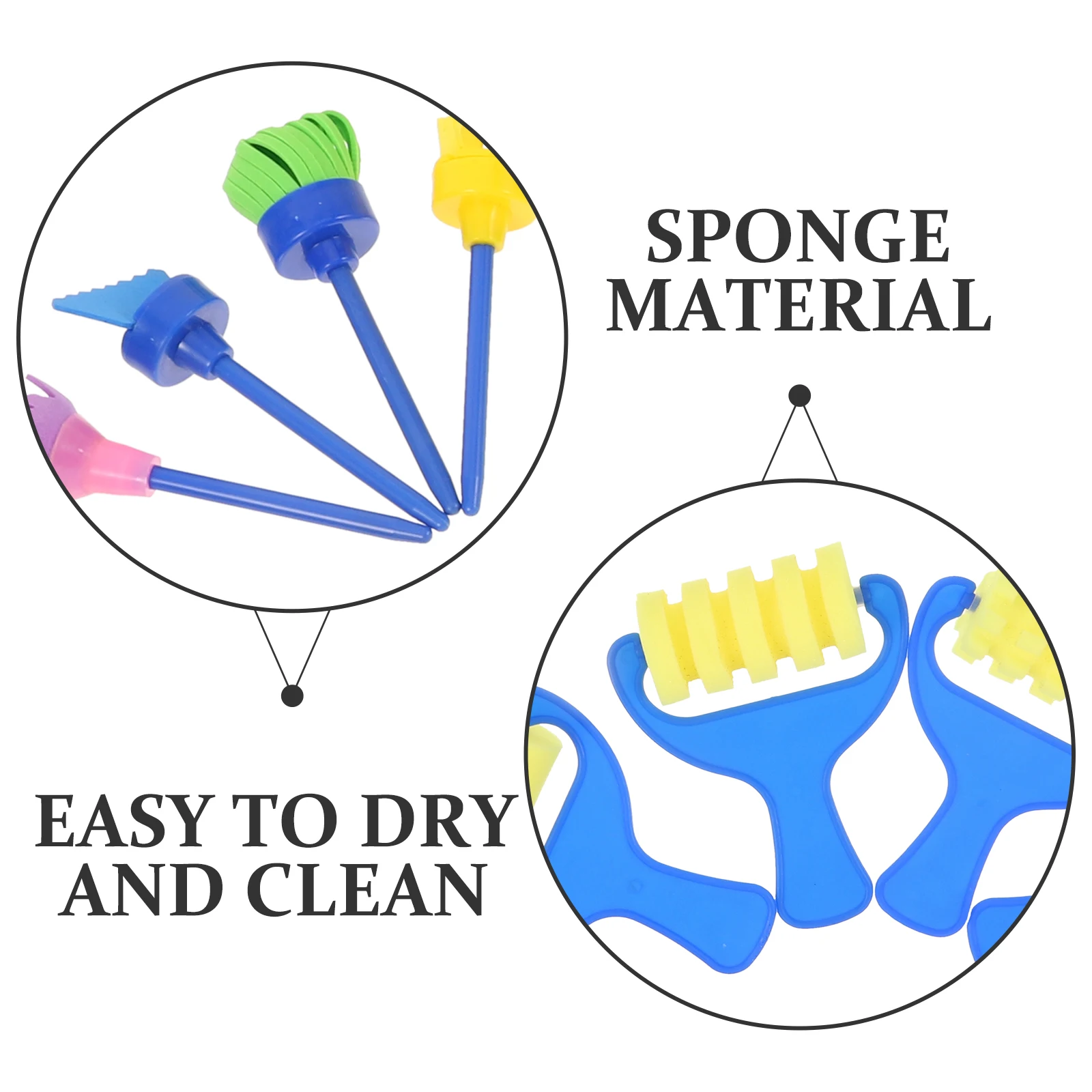

16 Pcs Painting Sponge Brush Color Art Supplies Graffiti Roller Drawing Toddler