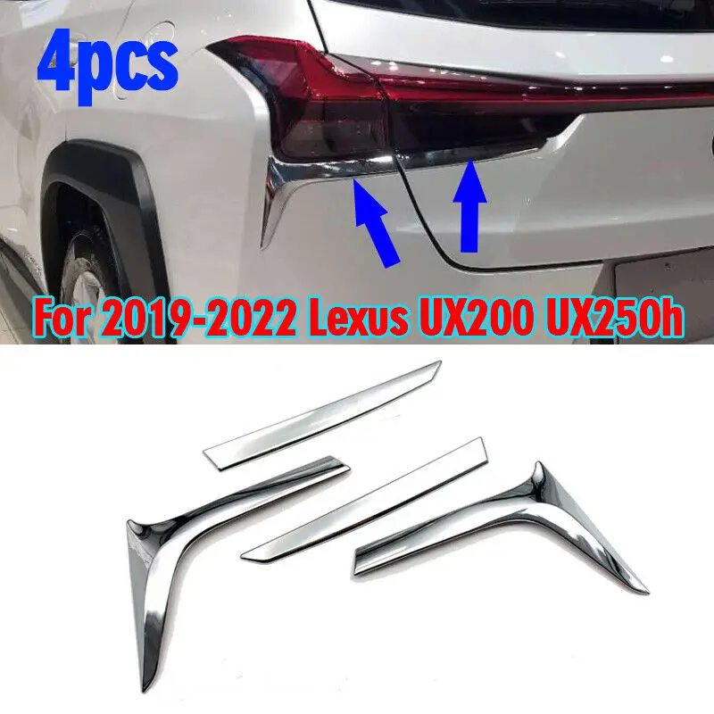 

Chrome Rear Tail Light Cover Trims 4pcs Fit For 2019-2022 Lexus UX200 UX250h
