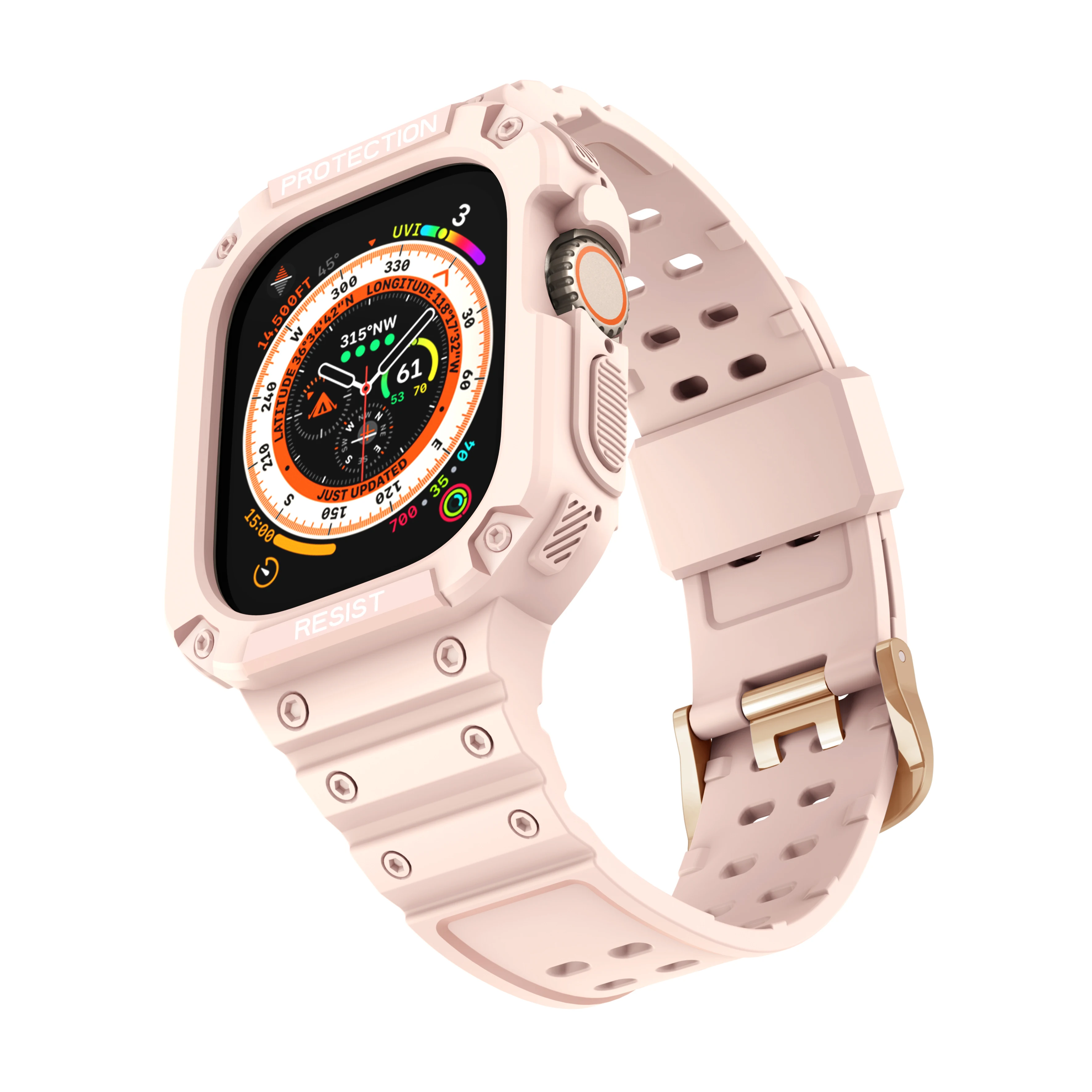 Tpu Horloge Band Voor Apple 8 Ultra 49Mm Tpu Geïntegreerde Horloge Band Effen Kleur Serie Polsband