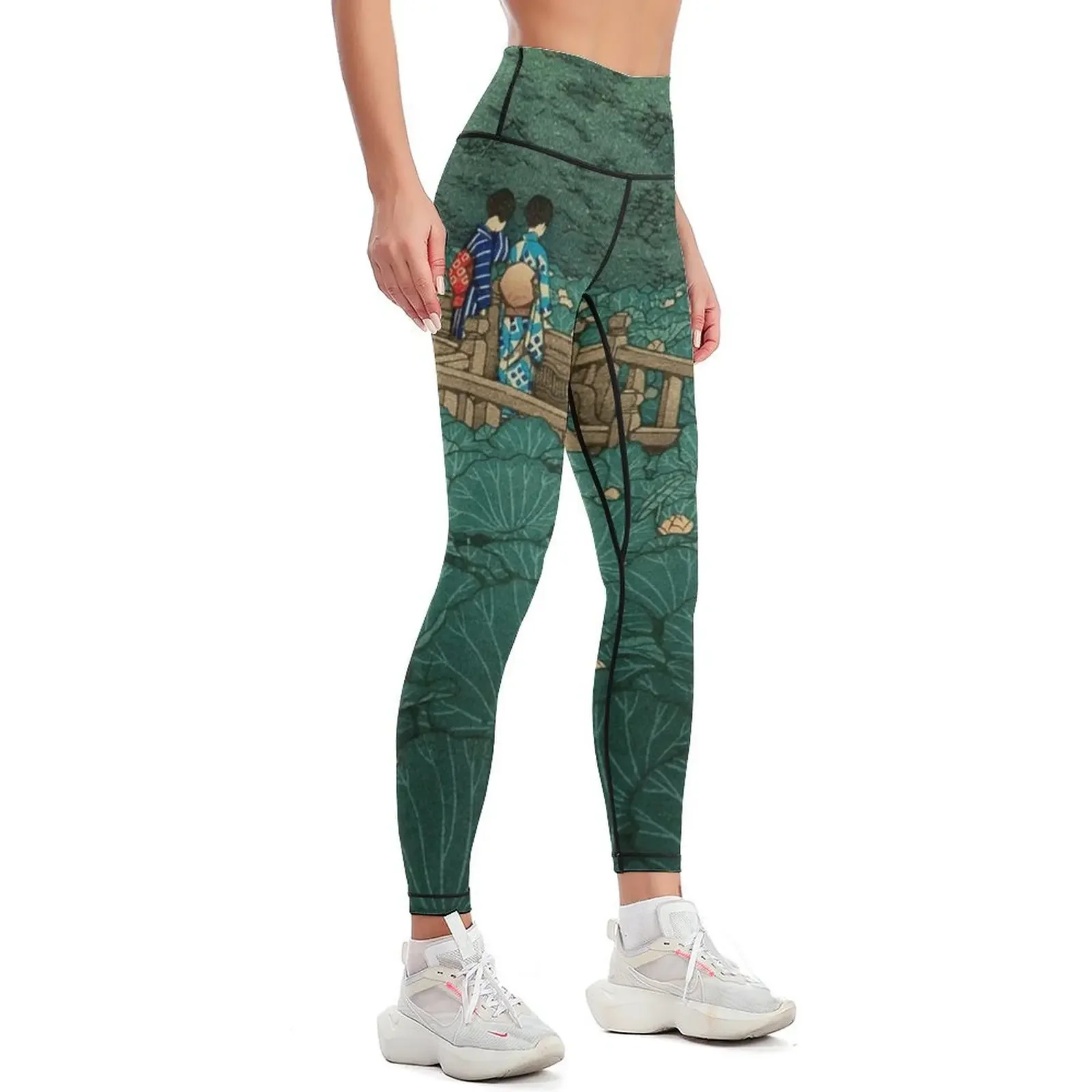 Shiba Benten ike - Hasui Kawase Leggings active wear high waist Womens Leggings