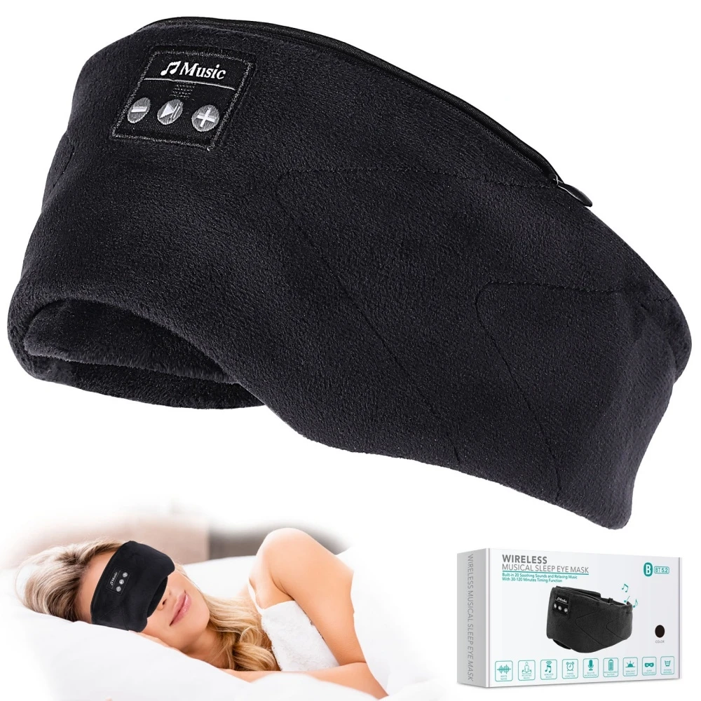 Soft Sports Music Earphone Bluetooth-compatible Wireless Music Sleeping Headphones Sleep Eye Mask Hands-free Phone Call Headband