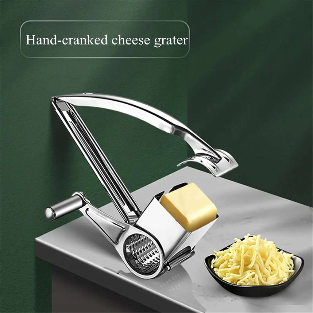 Grater Multifunctional Kitchen Craft Rotary Stainless Steel Cheese Grater 1 Drums Shred Tool Shredder Grinder