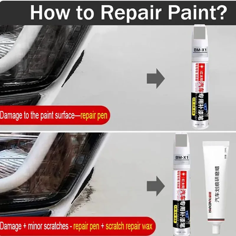 Caneta para reparo de arranhões de pintura de carro para GMW Great Wall Poer 2023 2022 Touch-Up Paint Preto Branco Cinza Vermelho