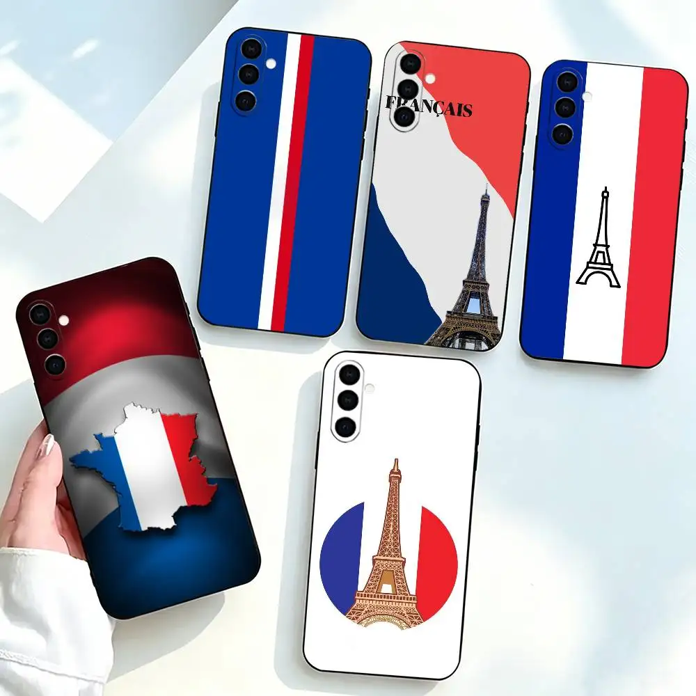 France national f-flags  Phone Case For Samsung Galaxy A73,A72,A71,A70,A53,A52,A51,Soft Silicone Black Cover