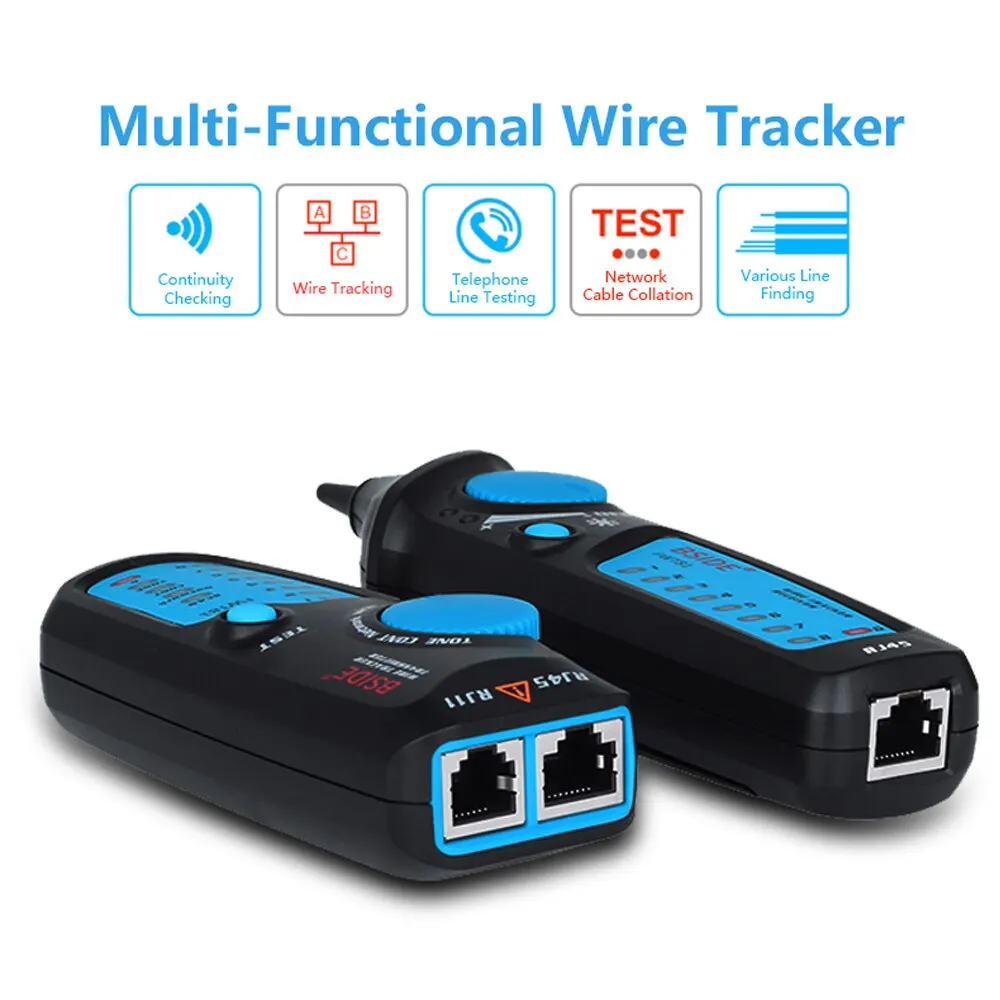 BSIDE FWT81 RJ11/45 Lan Ethernet Phone Wire Tester Finder Telecom Tool Electrified Work 48V Network Cable Tracker Detecteur