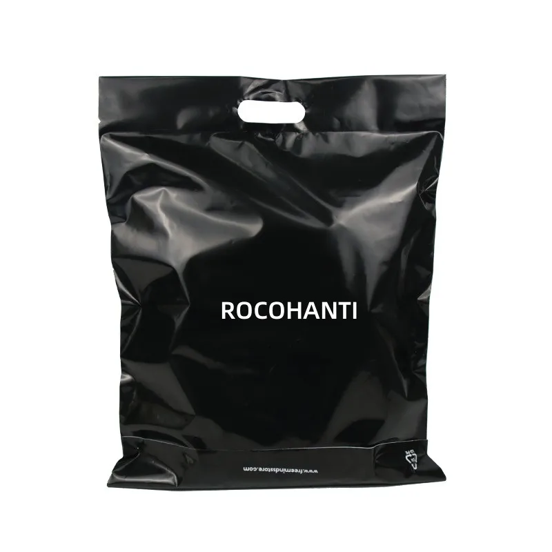 100pcs Wholesale Die Cut Eco-Friendly Custom Design Shopping Gravure Printing Plastic Bags With Logo