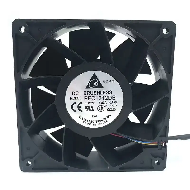 Original Delta 120mm Fan PFC1212DE For Ant GPU Miner Powerful Cooling Fan 120*120*38mm 12V PWM 4-pin 250CFM 7000RPM 66.5DBA