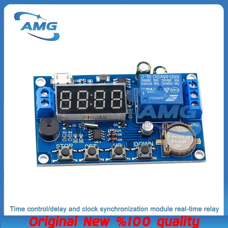 1PCS The time control/delay and clock synchronization module features real-time relay timing for 24 hours and 5 time periods
