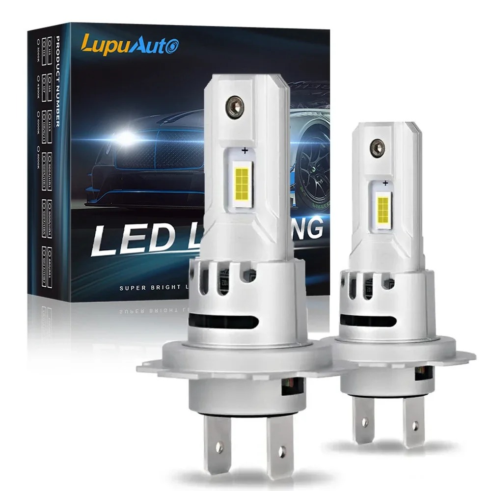 2Pcs Mini H7 LED Headlight Bulb Car Head Lamp CSP3570 Wireless H7 LED Canbus Error Free 20000Lm 6000K White 12V