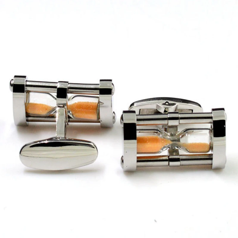 New Stainless Steel Hourglass Style Cufflinks Trendy Men's Wedding Party Clothing Accessories French Shirt Buttons Friend Gifts