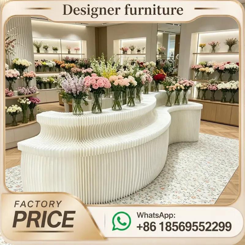 Long Display Shelf Factory Direct Folding Paper Telescopic Customizable New Trend Counter Column Showcase Commercial Creative