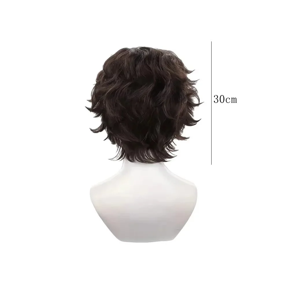 Reverse 1999 Schneider Synthetic Hair Short Curly Brown Anime Role Play Cosplay Wig Props