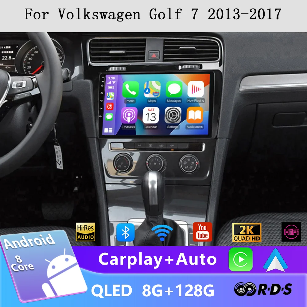 Android Wireless Carplay Auto Multimedia GPS Stereo Video Player with WiFi for Volkswagen VW Golf 7 MK7 GTI 2011-2021