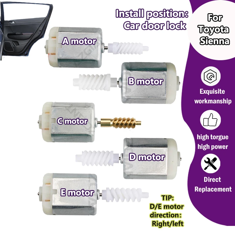 

For Toyota Sienna 1998-2020 Car Central Door Lock 12V DC Motor R L tool KN619Z12/BN673409/FC-280PC-20150/KD630806/FC-280SB-15240