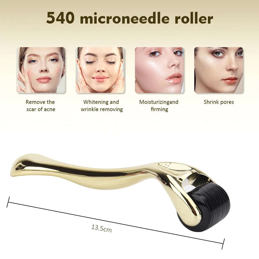 DRS 540 Microneedling Roller Micro Needle Mesotherapy 540 Pins Derma Roller for Home Use Skin Care Beard and Hair Regrowth