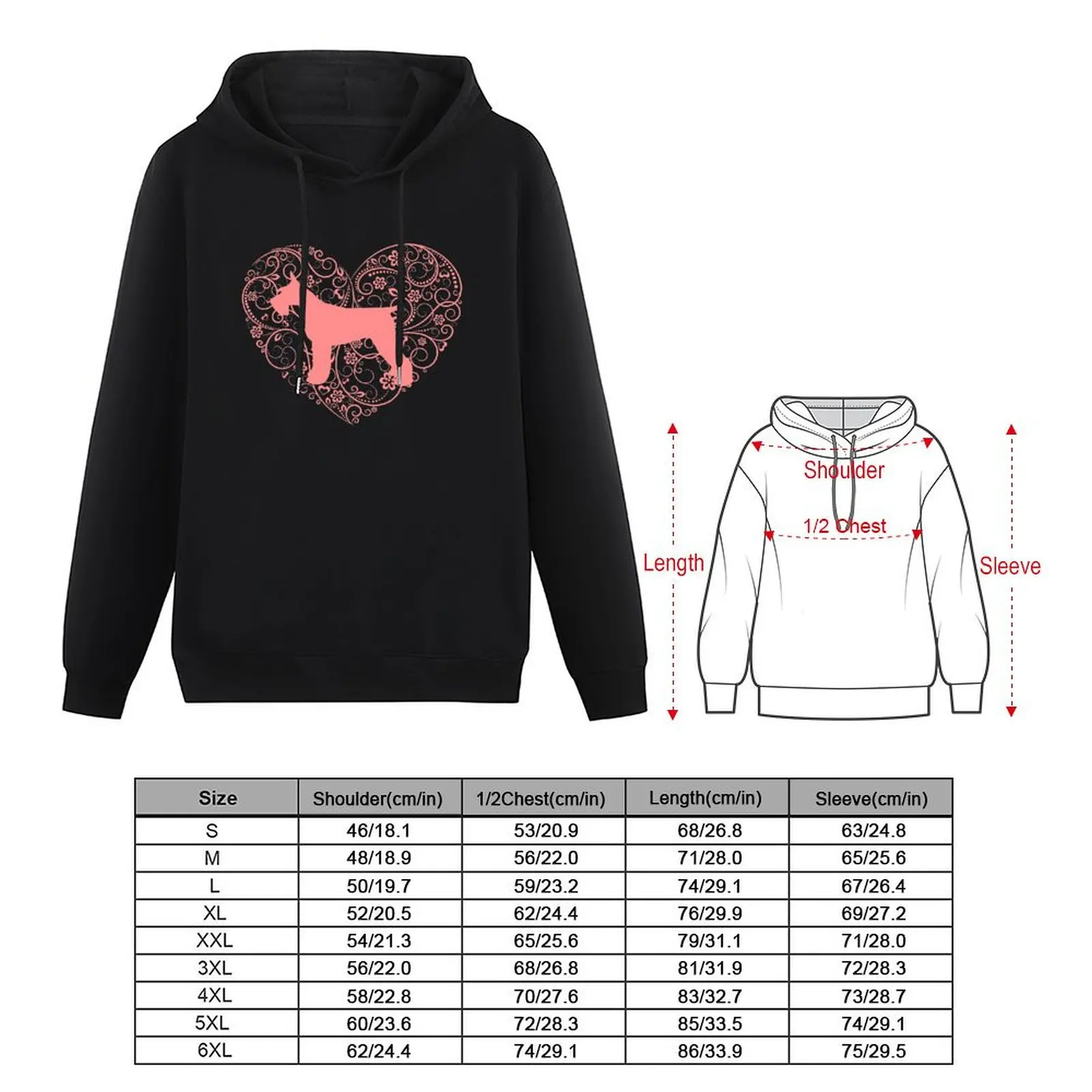 Schnauzer Valentine, Miniature Schnauzer Valentine Pullover Hoodie men's sweat-shirt set hoodie men