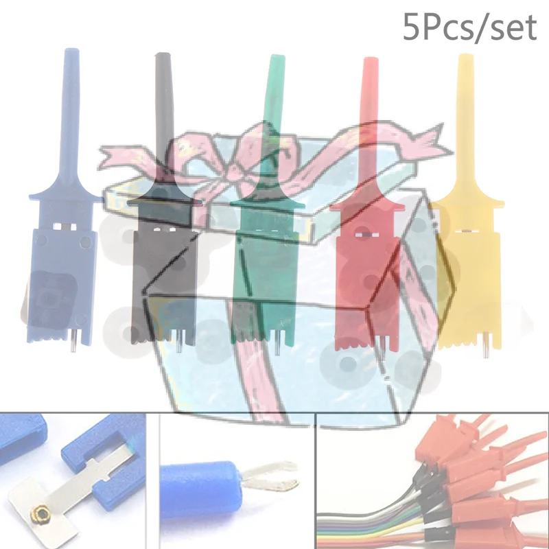 

【CCA】5Pcs/set Meter Tester Leads Test Probe Hook For SMD IC Test Cilps SMD IC Hook