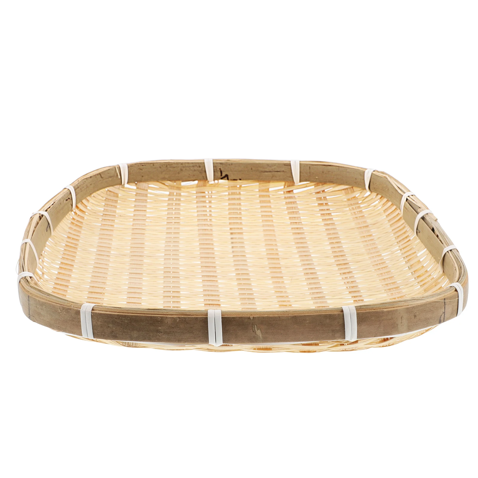 

Bamboo Woven Tray Baskets for Serving Handmade Bread Desserts Decorative Plate Trays Kitchen Bar Accessories Bamboo Fruit