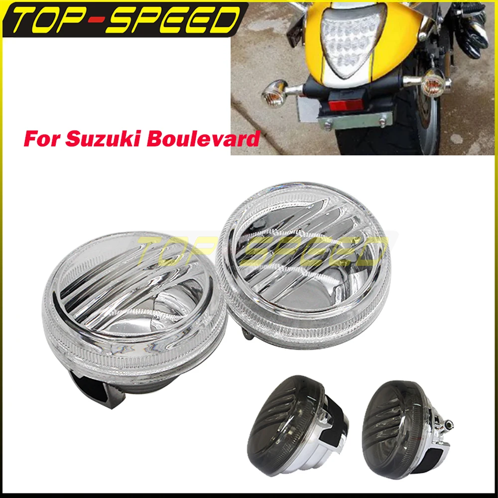 2/4 PCS Turn Signal Lenses Motorcycle Accessories Indicator Lens Cover For Suzuki Boulevard C 109R Intruder C 1800R 2008-2009