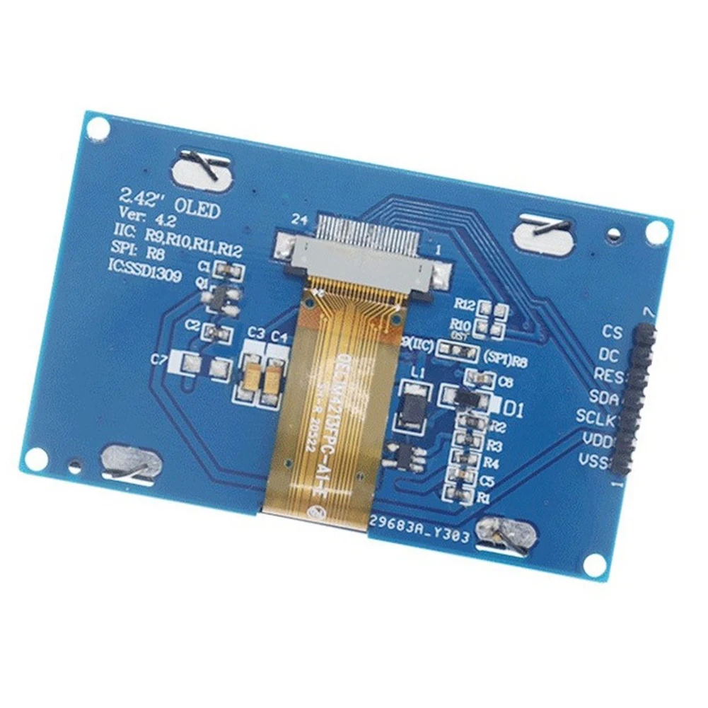 2.42 Inch 128x64 For OLED LCD Display SSD1309 Driver 7Pin For SPI IIC Interface For For Arduino DIY Electronics Projects