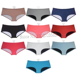 Men's Swim Trunks Adjustable Drawstring Swimwear Shiny Fabric Surfing Spandex Lining Boxer Bikini Briefs Board Shorts Beachwear