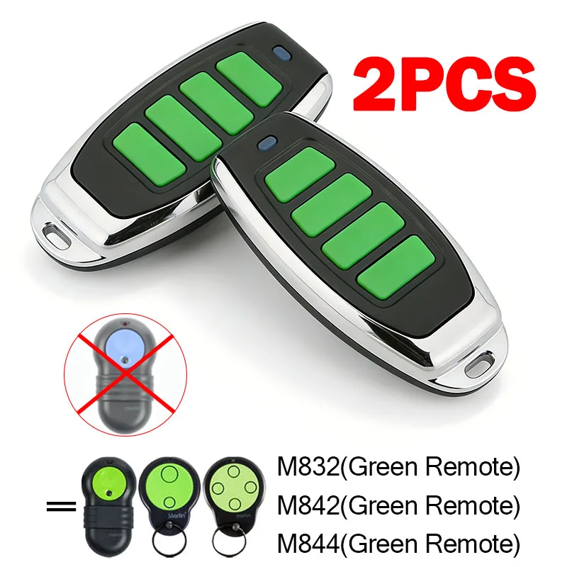 2PCS MERLIN M832 M842 M844 430R 230T Garage Door Remote Controller 433.92MHz Remote Control Garage Door Opener 4 Buttons