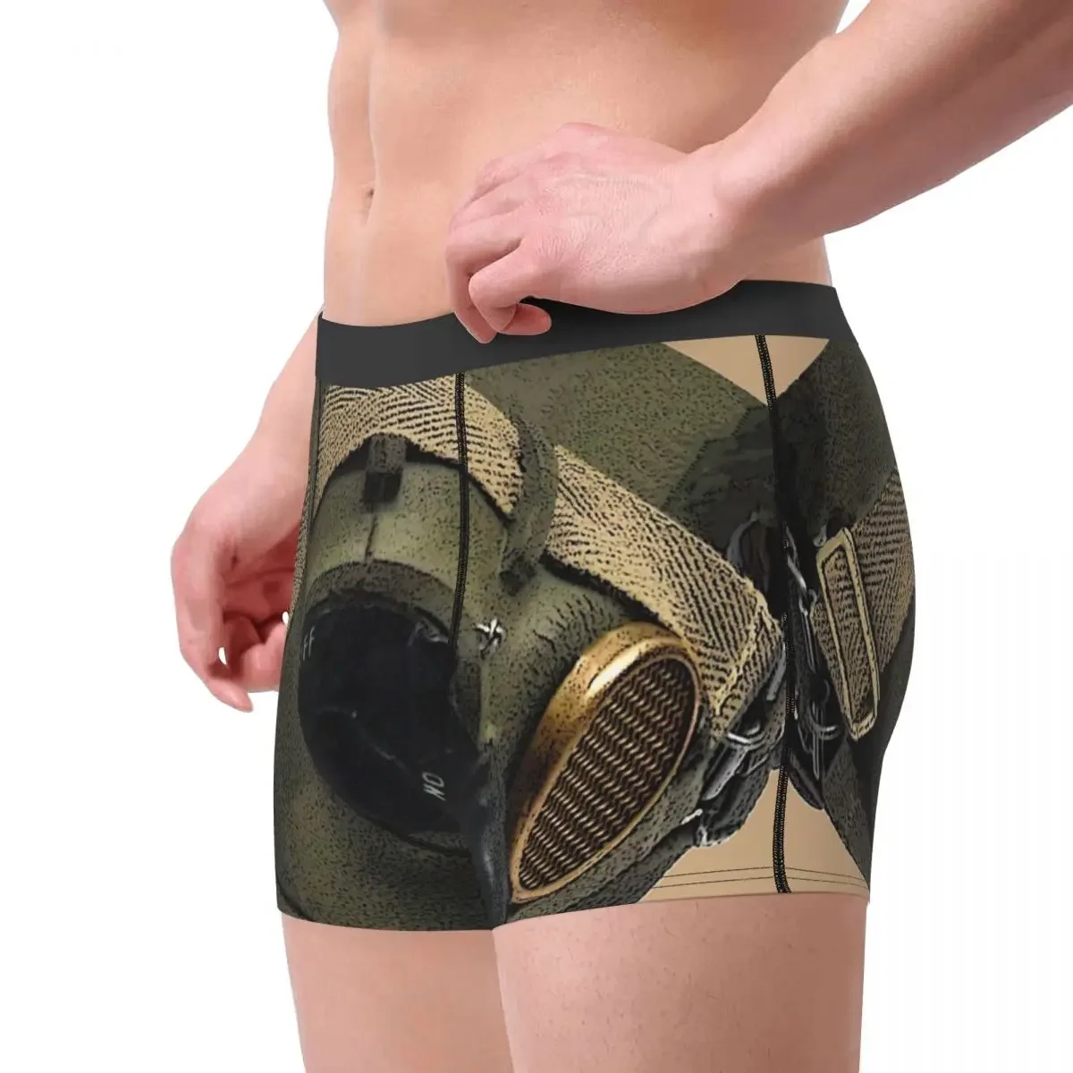 Men Pilot's Oxygen Underwear Air Fighter Helmet Army Sexy Boxer Briefs Shorts Panties Male Soft Underpants