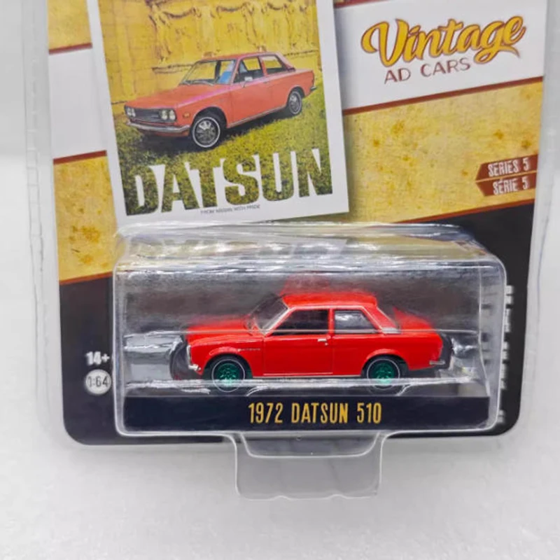 GreenLight 1:64 1972 다츠운 510 그린 머신 합금 자동차 모델 컬렉션 디스플레이 장식 장난감 선물