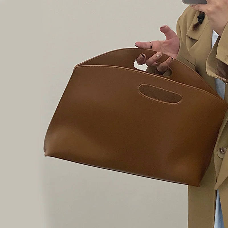 Women's Handbag New Large-Capacity File Bag Fashionable Versatile Commuter Bag Elegant Leather Briefcase Women's Bag
