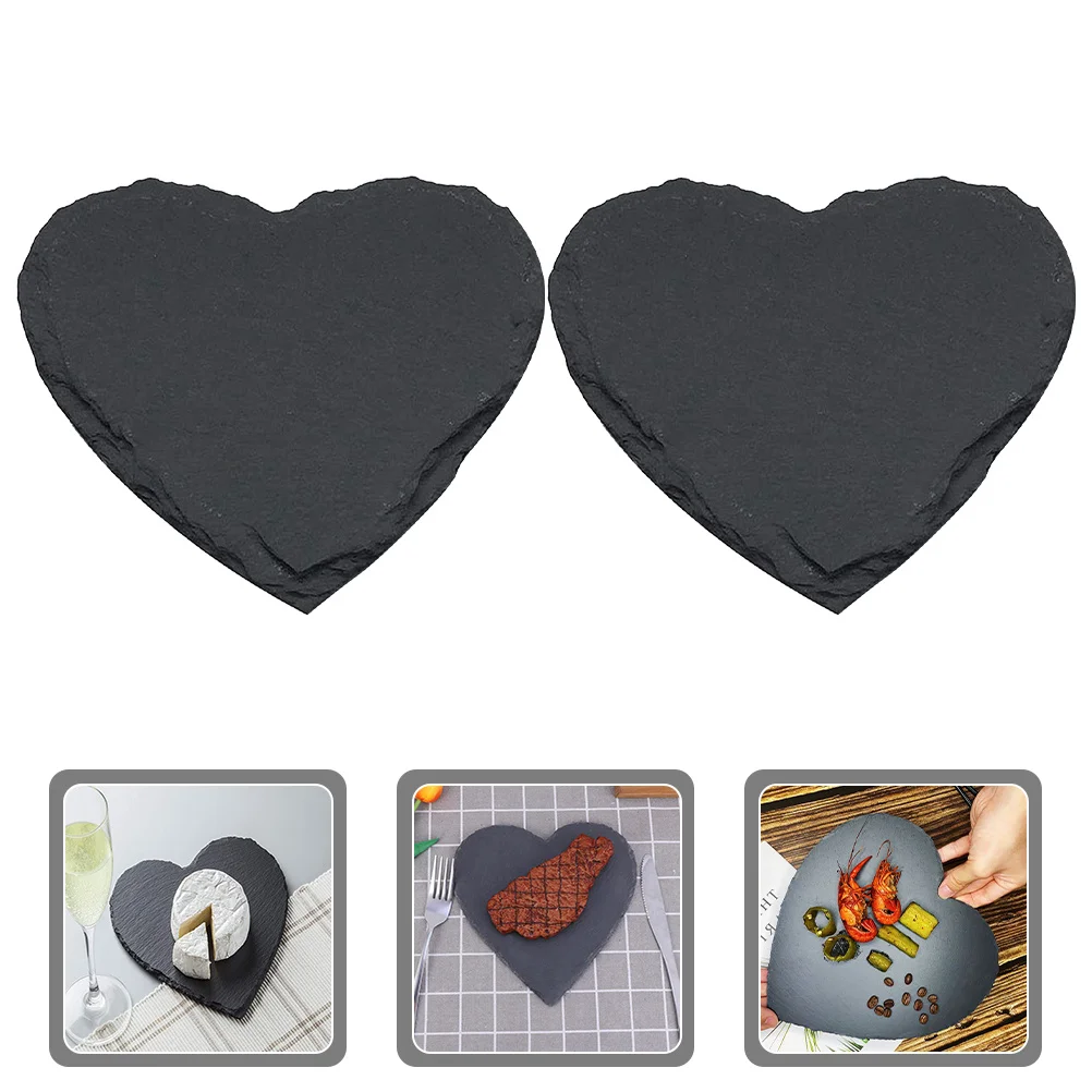 

2Pcs Natural Steak Plate Heart Shaped Perfect for Home Decor and Food Presentation Personalised Plaque